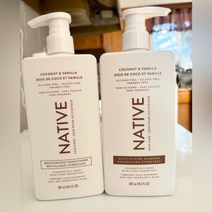 Native Shampoo & Conditioner Set Coconut Vanilla 487mL New Sulfate Free